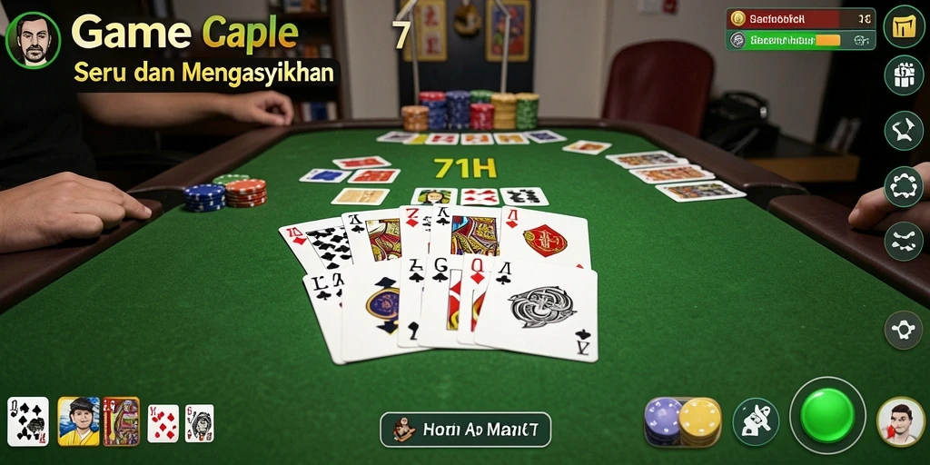 Tampilan screenshot game Gaple 71H dengan desain menarik.