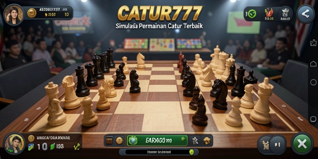 Tampilan gameplay interaktif dalam CATUR777 dengan fitur catur yang menarik.