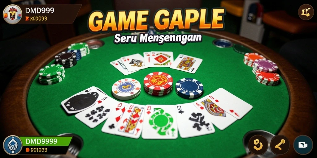 Gameplay menarik dari DMD999 saat bermain Gaple bersama teman.