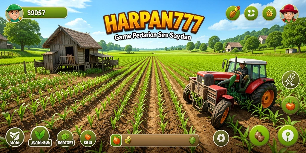 Tampilan menarik dari gameplay HARAPAN777 dengan aktivitas bercocok tanam.
