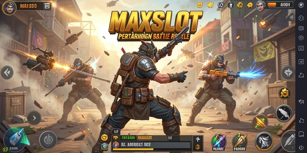 Gambaran aksi seru dalam gameplay Battle Royale MAXSLOT.