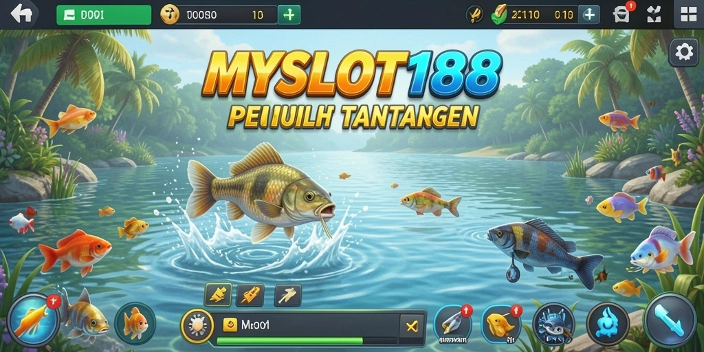 Tampilan gameplay MYSLOT188 yang menarik dengan berbagai ikan warna-warni.