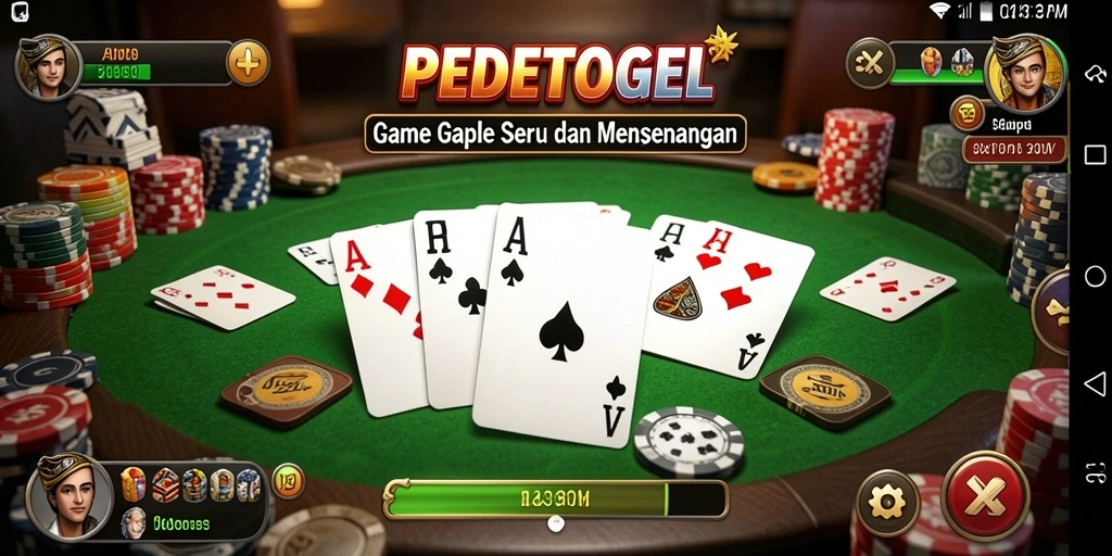 Tampilan menarik gameplay Gaple di PEDETOGEL.