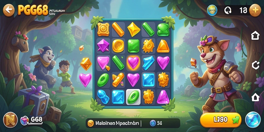 Tampilan gameplay <strong>PGG68</strong> yang seru dan penuh warna.