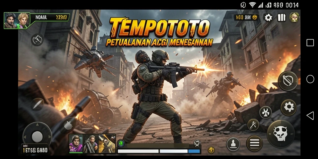 Tampilan menarik dari gameplay TEMPOTOTO yang penuh aksi.