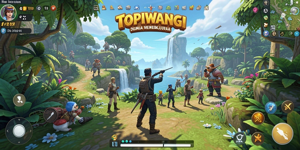 Gameplay seru dalam dunia terbuka TOPIWANGI.
